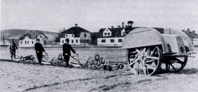 ancetre tracteur 1915 ferdinand aux mancherons 1ere charrue